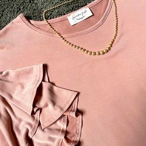 Blush pink ruffle sleeve top